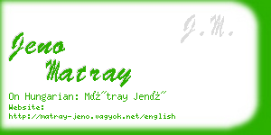 jeno matray business card